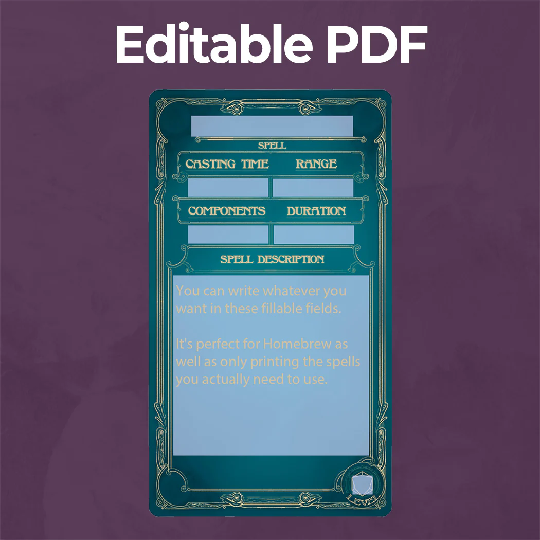 Cleric Spell Cards D&D 5e - Fillable PDF - Image 4