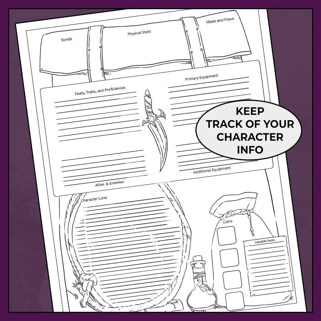 Deceptive Rogue, Colorless - DnD 5e Rogue Character Sheet - Image 3