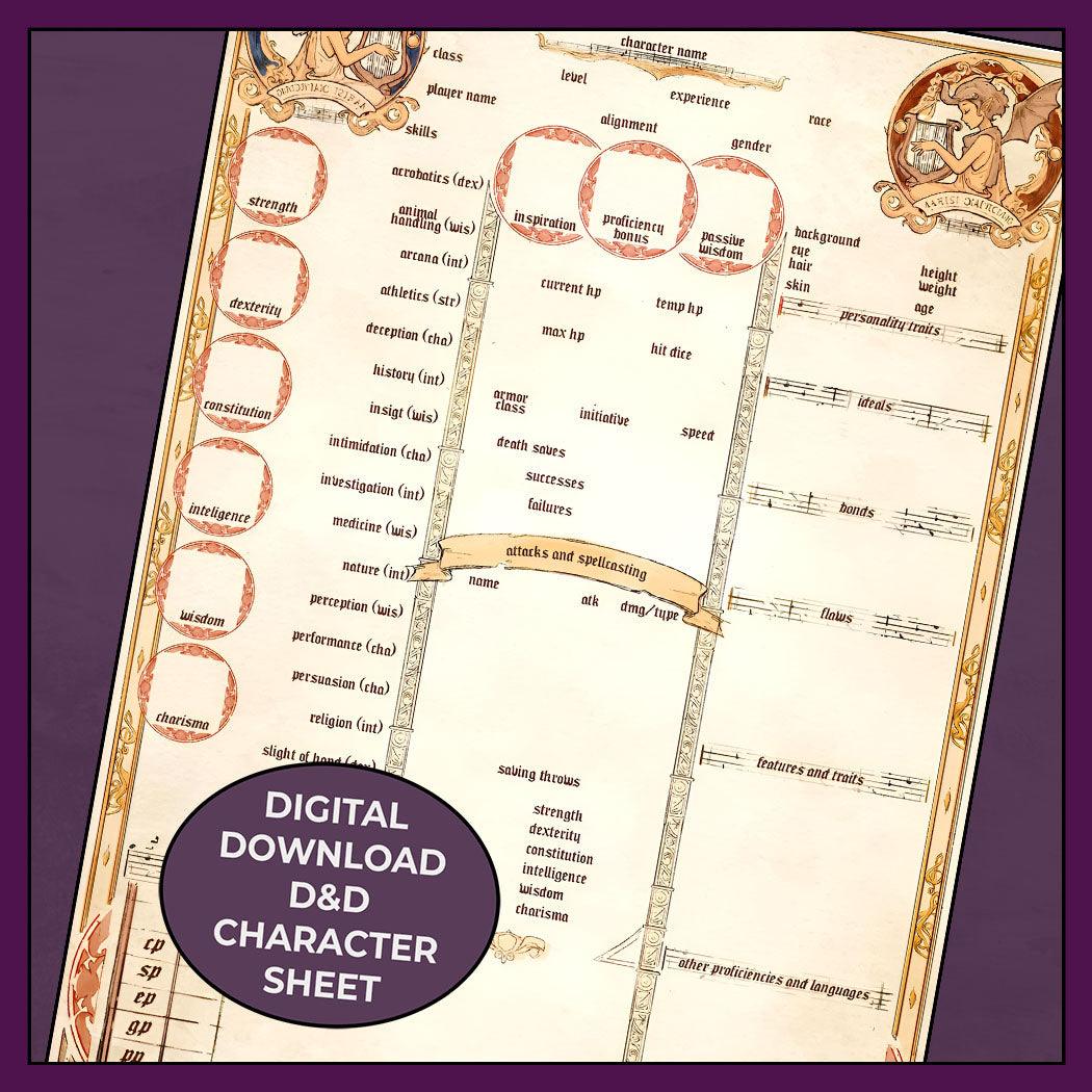 Muse - DnD 5e Bard Character Sheet