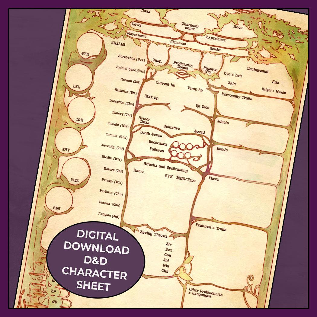 Sacred Woods - DnD 5e Druid Character Sheet