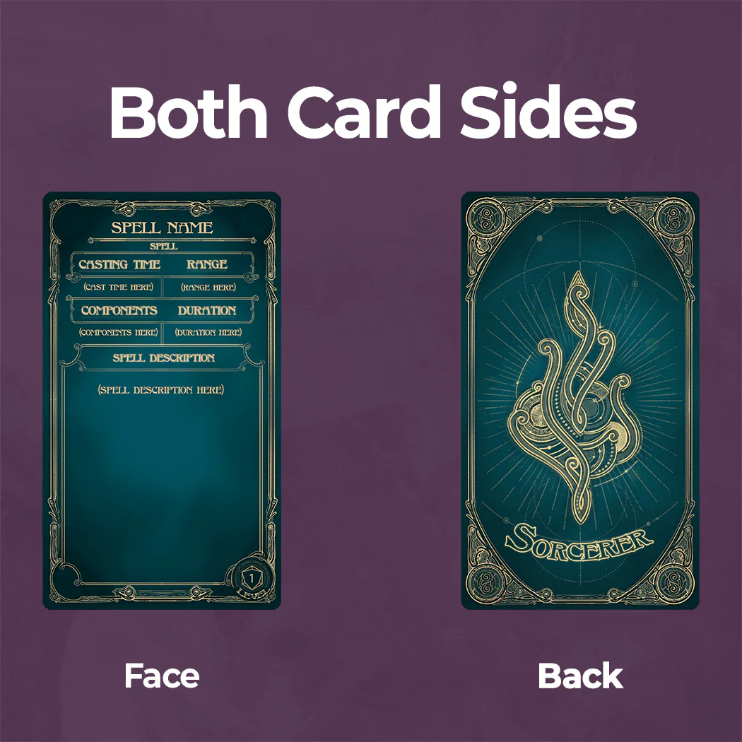 Sorcerer Spell Cards D&D 5e - Fillable PDF - Image 2