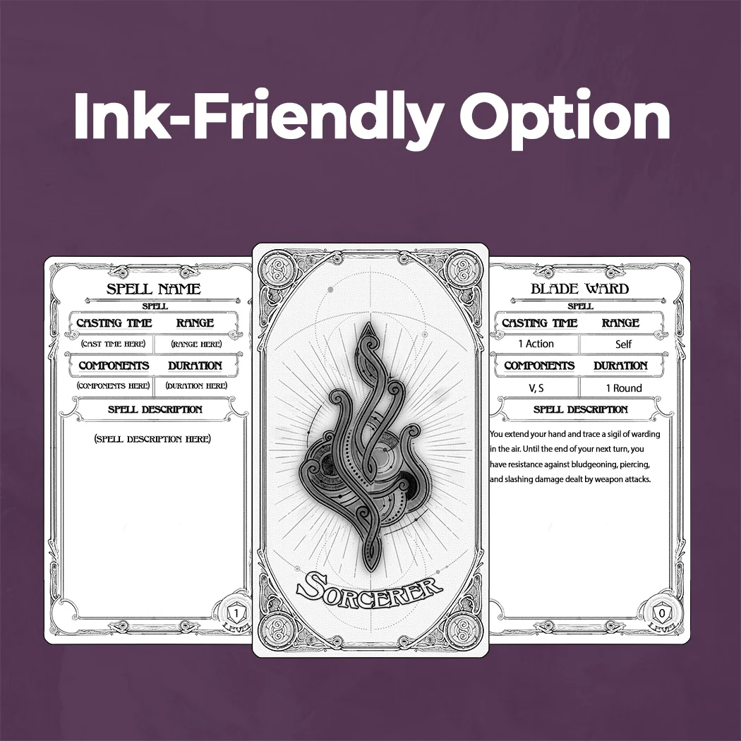 Sorcerer Spell Cards D&D 5e - Fillable PDF - Image 5