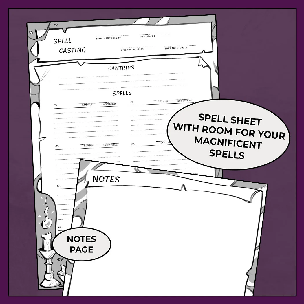Spellbound - DnD 5e Wizard Character Sheet - Image 4