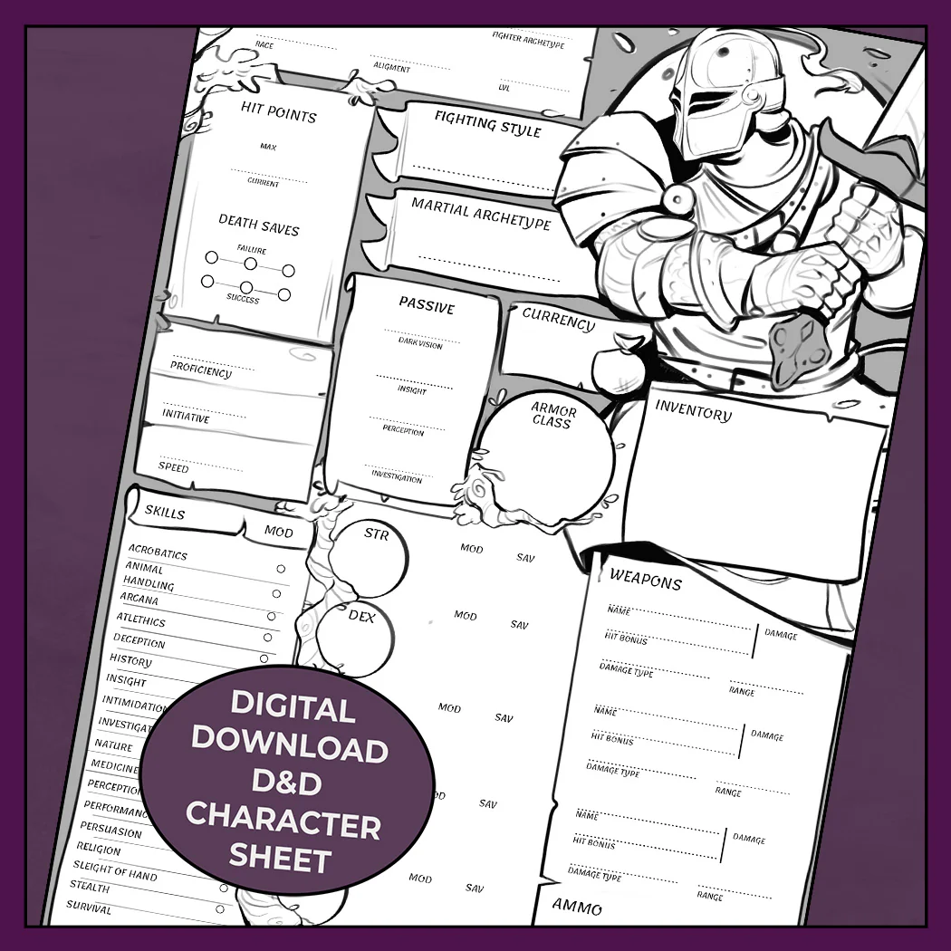 Vanguard - DnD 5e Fighter Character Sheet