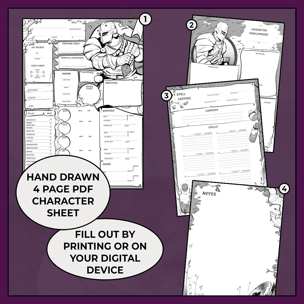 Vanguard - DnD 5e Fighter Character Sheet - Image 2